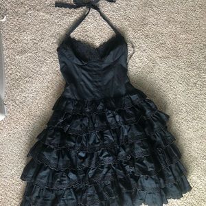 Betsey Johnson black poplin ruffle cupcake dress